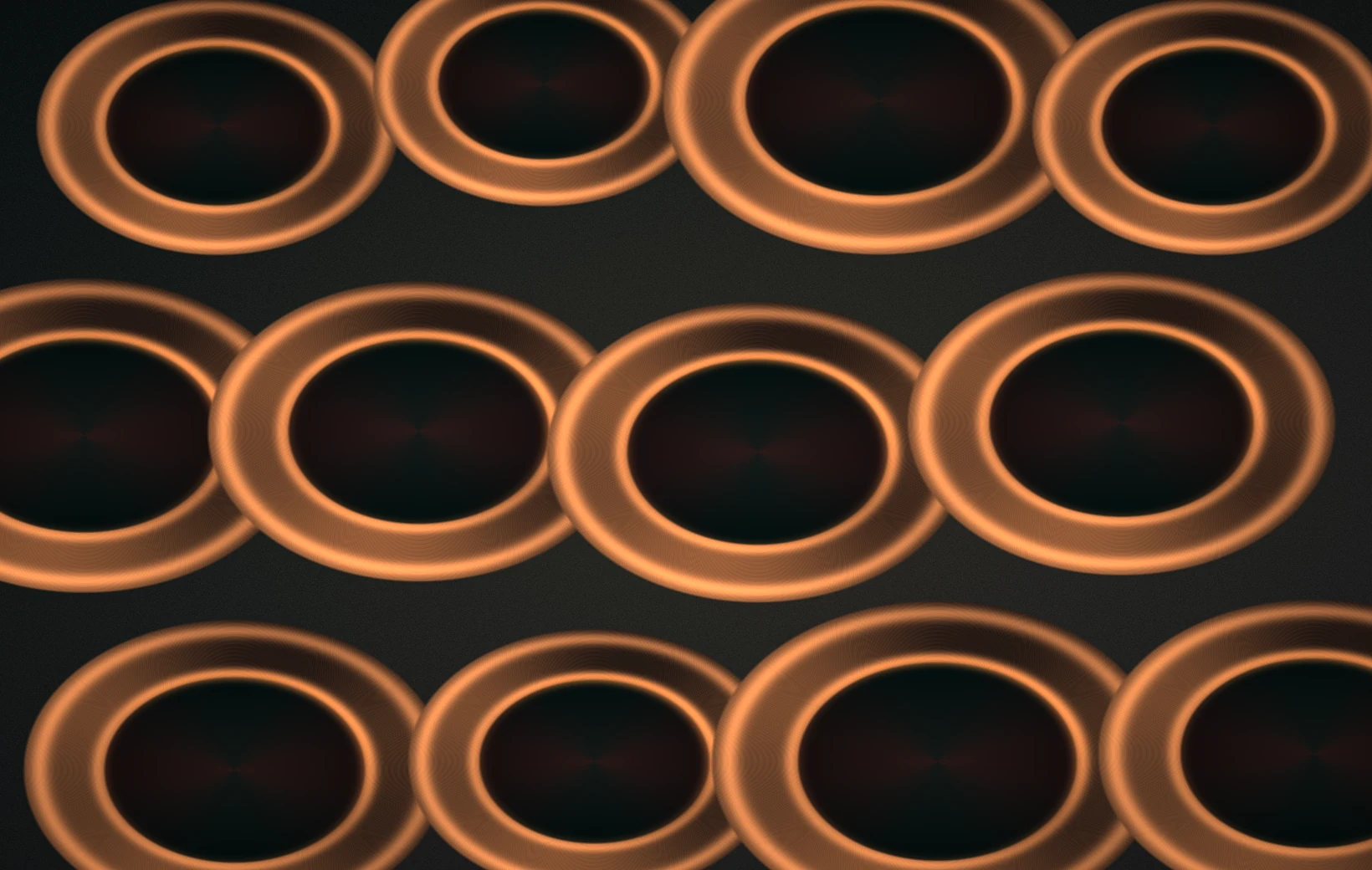 Stylized close-up of repeating precision metal tube ends
